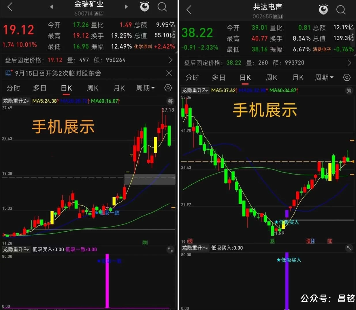 【龙隐重升】主副选指标 捕捉低位超跌 、 涨停后回调低吸再启动的信号 无未来通达信手机电脑通用 【龙隐重升】主副选指标 捕捉低位超跌 、 涨停后回调低吸再启动的信号 无未来通达信手机电脑通用