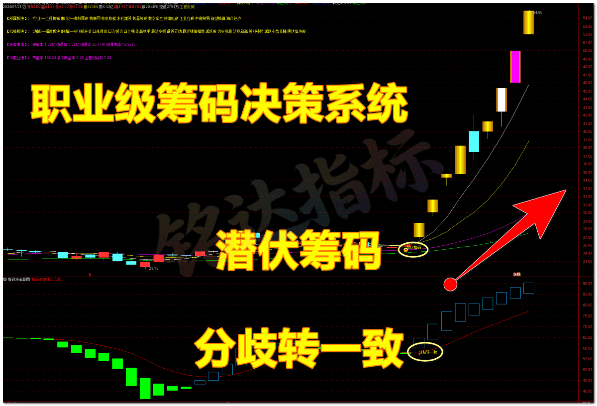 顶级筹码共振决策系统 主副图选股全套|游资动向扫描 + 分歧转一致起爆 + 潜伏低吸实战战法 顶级筹码共振决策系统 主副图选股全套|游资动向扫描 + 分歧转一致起爆 + 潜伏低吸实战战法