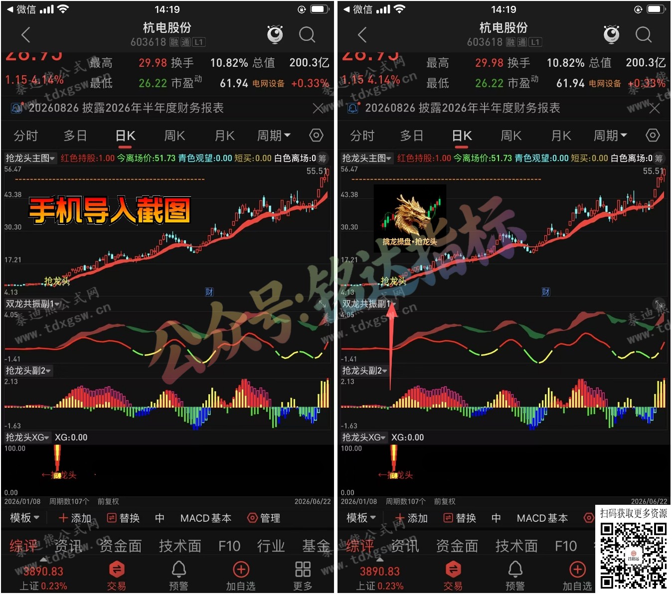 通达信【擒龙操盘●抢龙头】多周期共振与量化操盘信号的一体化工具，1主3副1选股