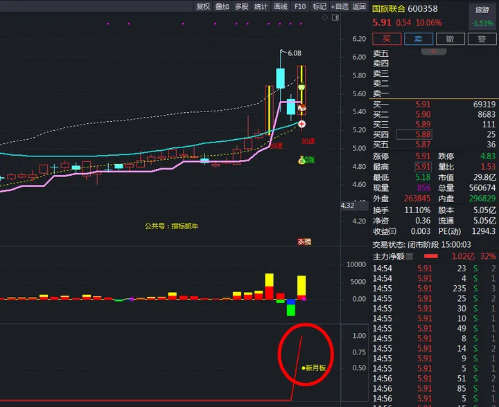 金钻套装【新月板】涨停回马枪通达信指标公式，高成功率 解密