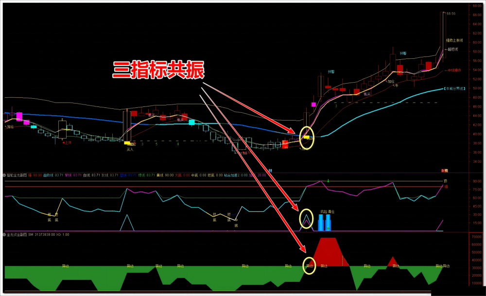 【通达信】智能金龙系统指标套装公式{主图/副图/选股}多信号共振 主龙头沉浮
