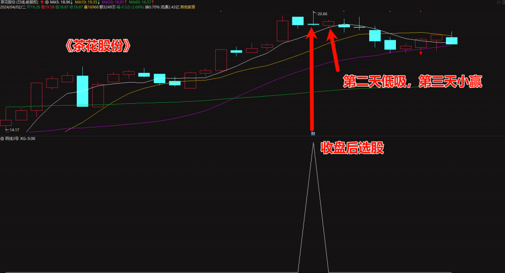 《阴线3号》2024新版股票池，股票池选股，每天2个，收盘后选股，第2天低吸。