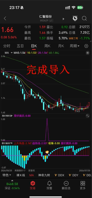 手机版通达信指标公式导入的方法