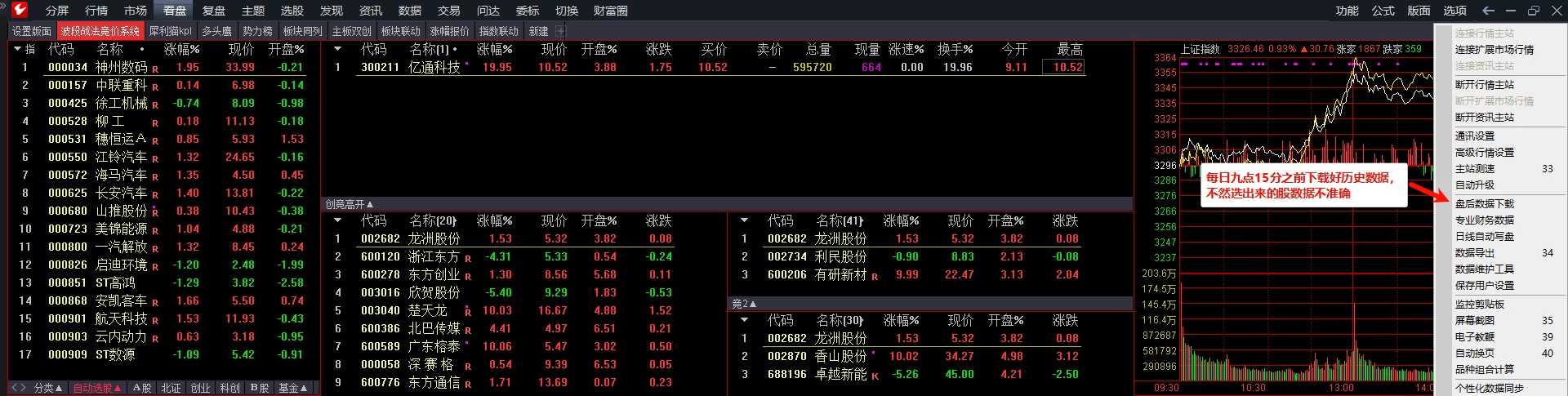 波段战法竞价自动选股系统 高开抓股 一触即发