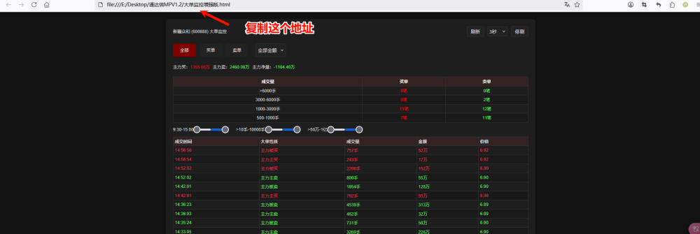 通达信用同花顺分时大单监控增强版可以定时看资金情况直接定位万手哥