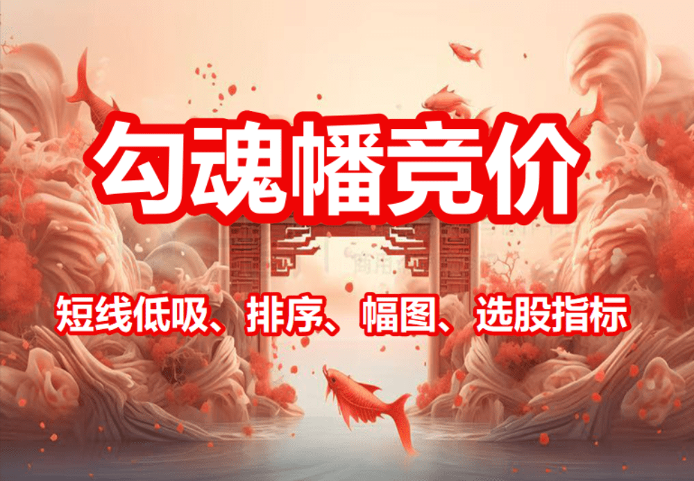 竞价勾魂幡 短线低吸、排序、幅图、选股指标，手机可用，历史数据可回测，无未来不漂移。