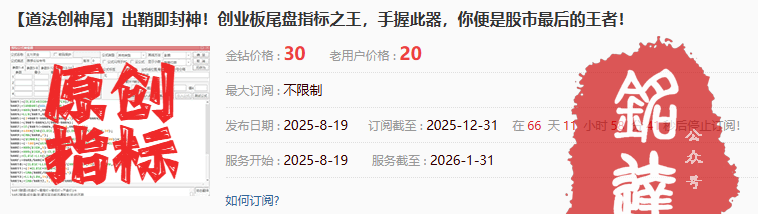 外边收费300的【道法创神尾】尾盘战法排序选股指标！创业板尾盘指标之王，手握此器，你便是股市最后的王 （手机电脑通用）